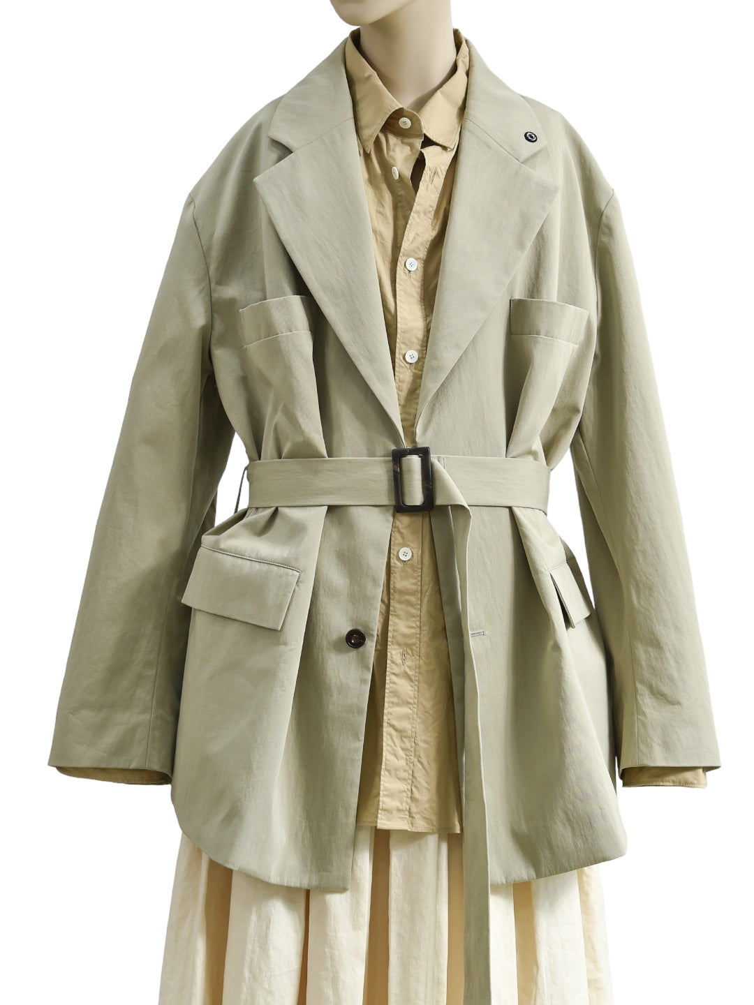 MENTOR BELTED JACKET KHAKI