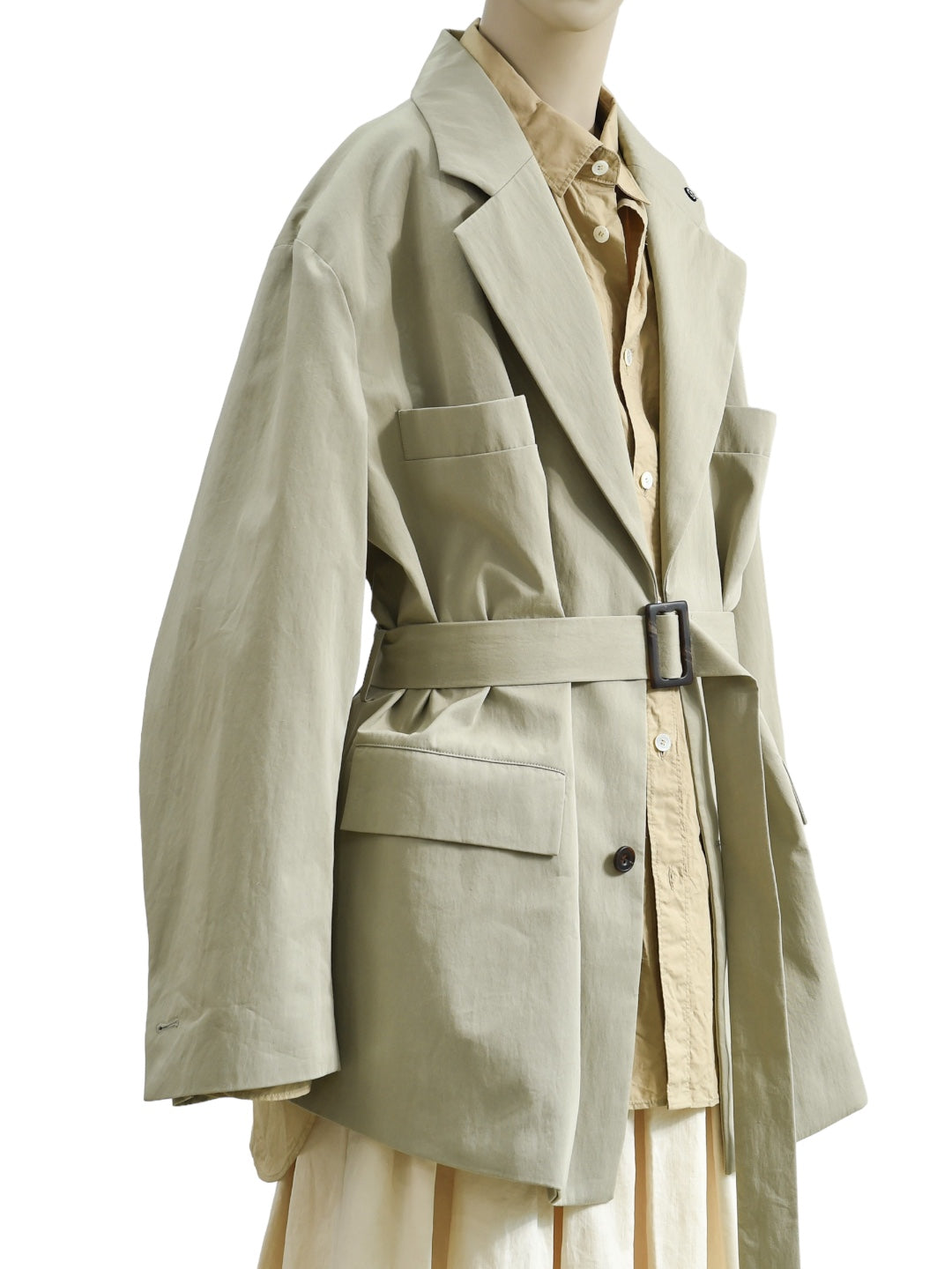 MENTOR BELTED JACKET KHAKI