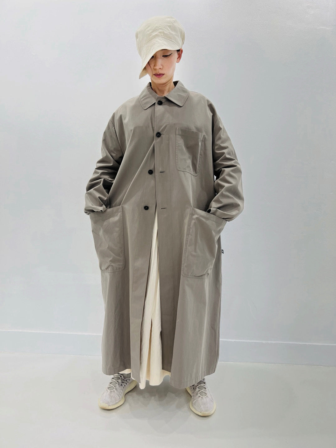 GARDENING LONG WORKING COAT VINTAGE GRAY