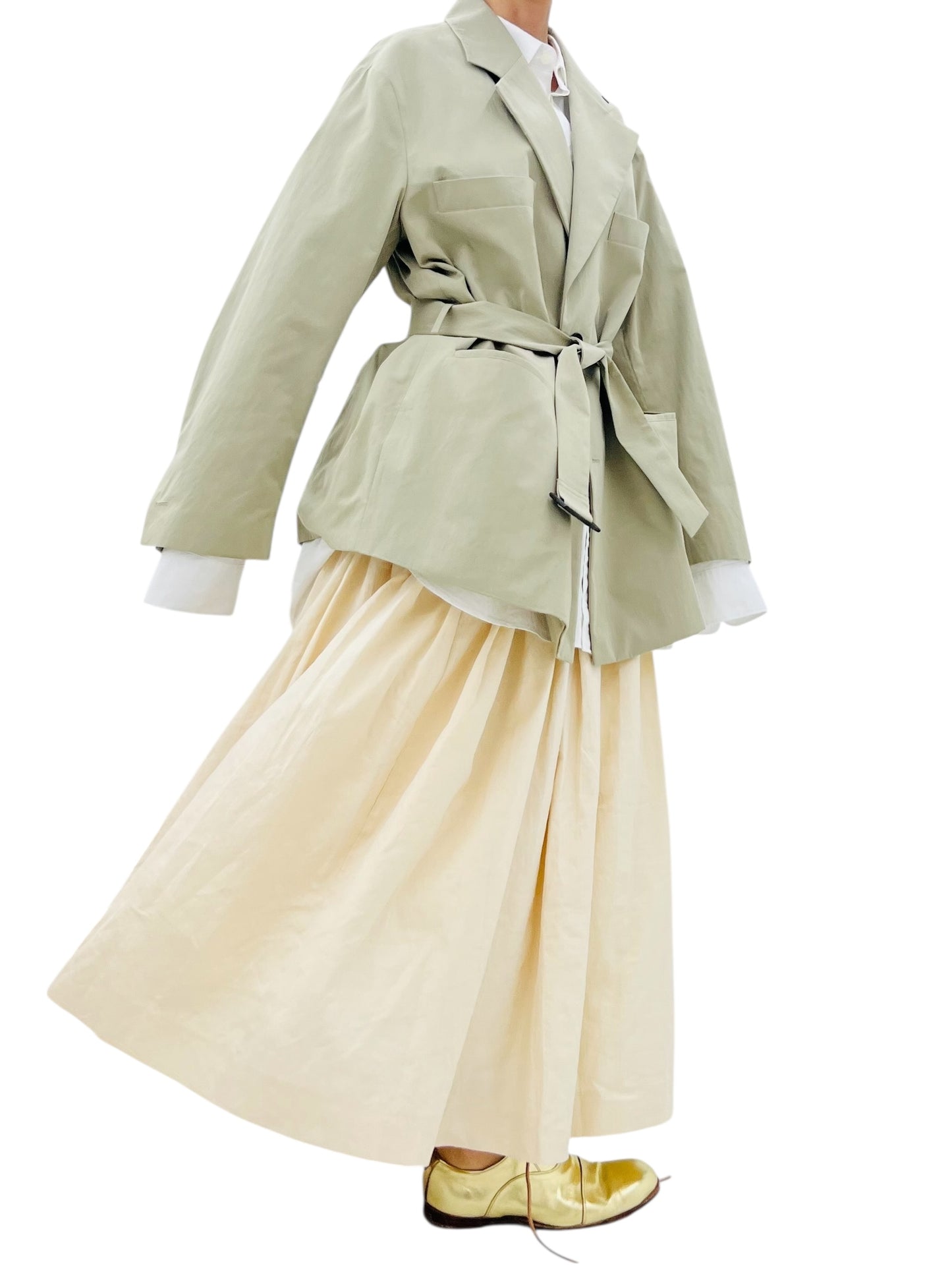 MENTOR BELTED JACKET KHAKI