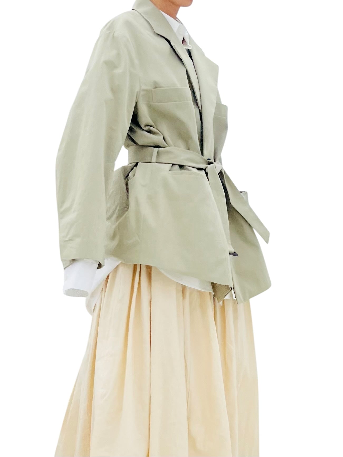 MENTOR BELTED JACKET KHAKI