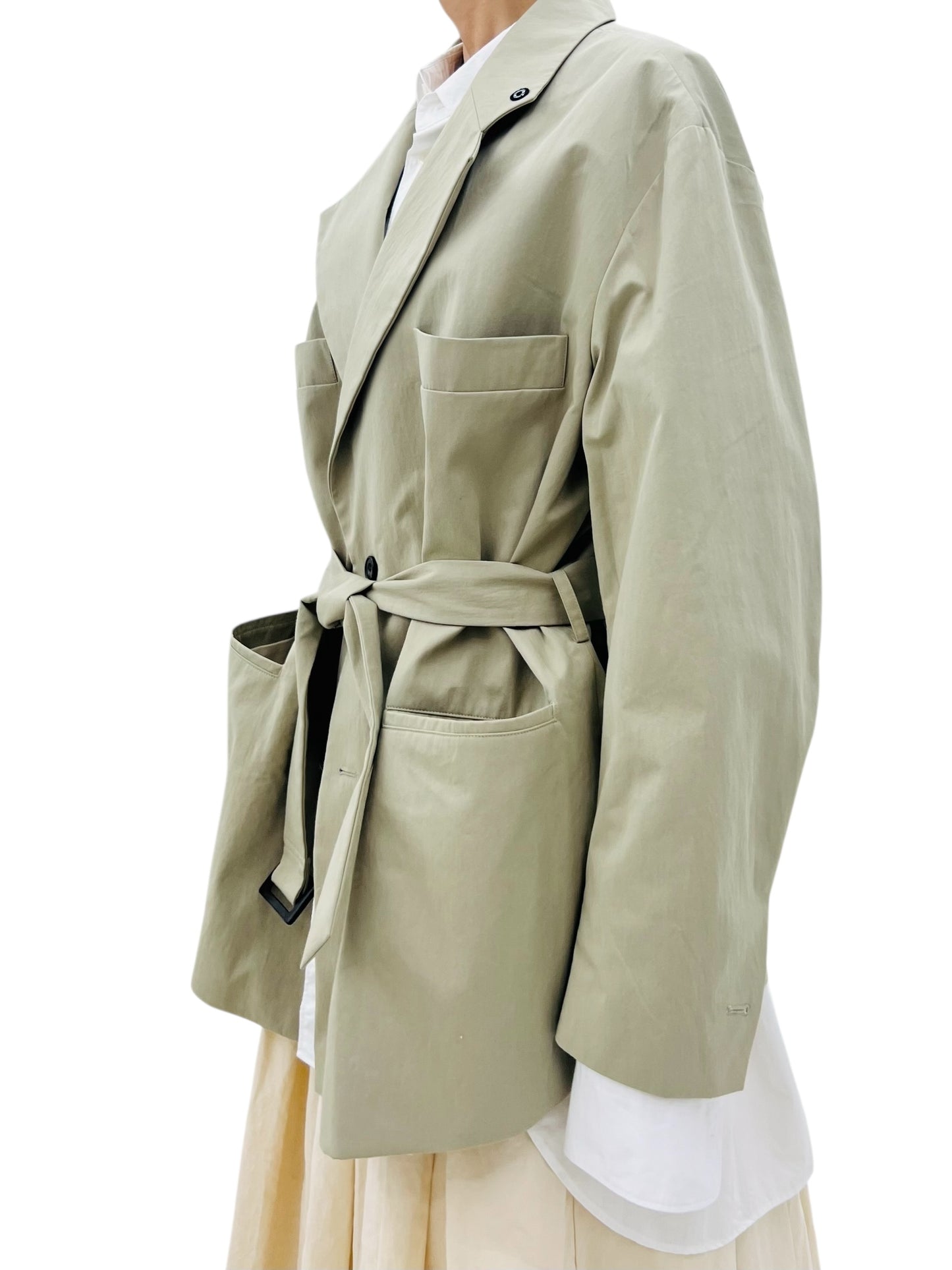 MENTOR BELTED JACKET KHAKI