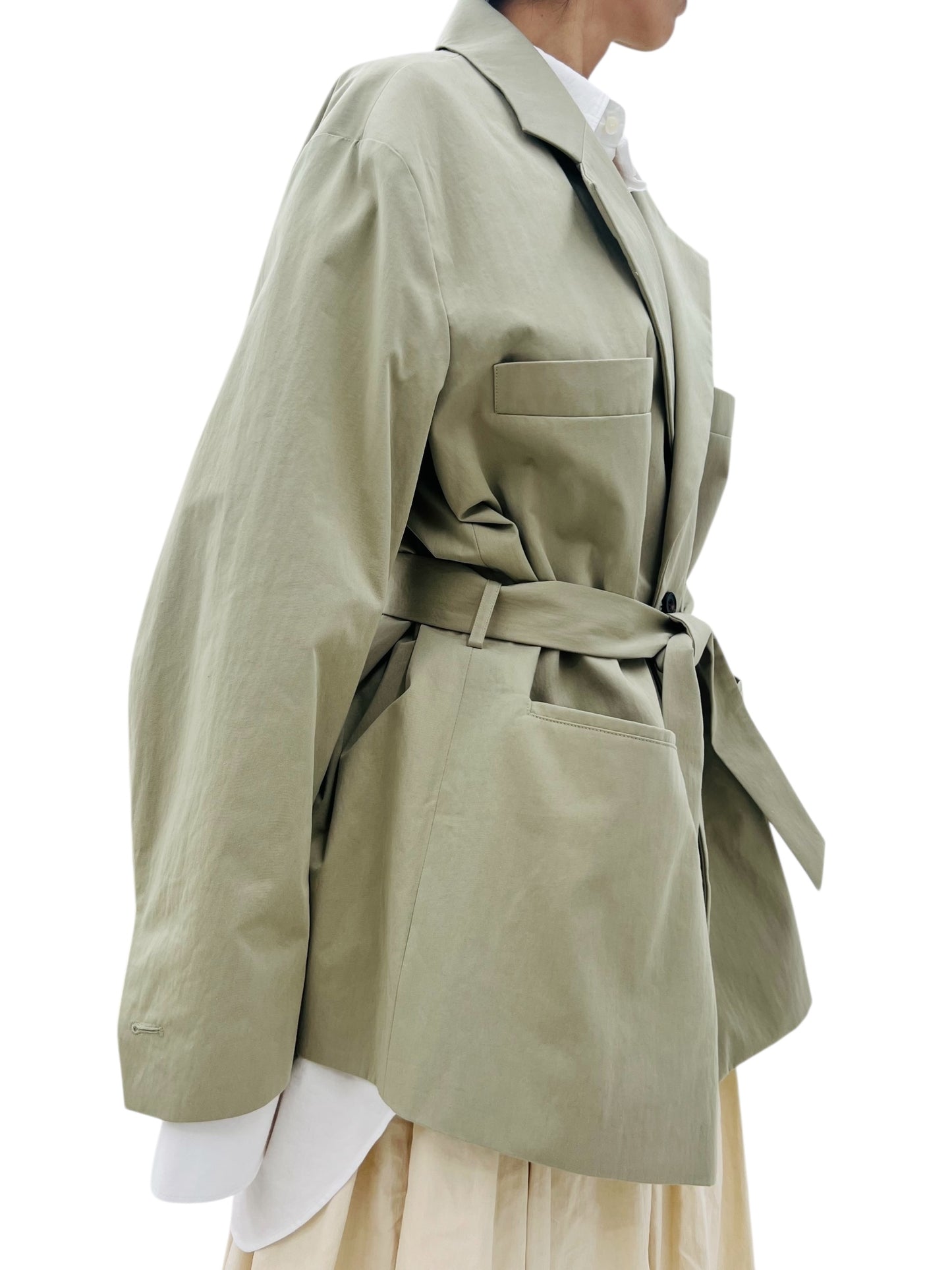 MENTOR BELTED JACKET KHAKI