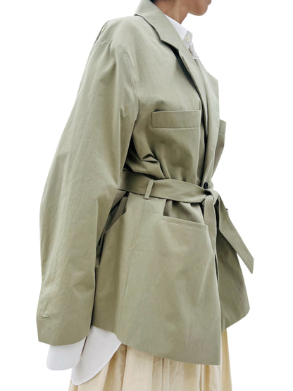 MENTOR BELTED JACKET KHAKI