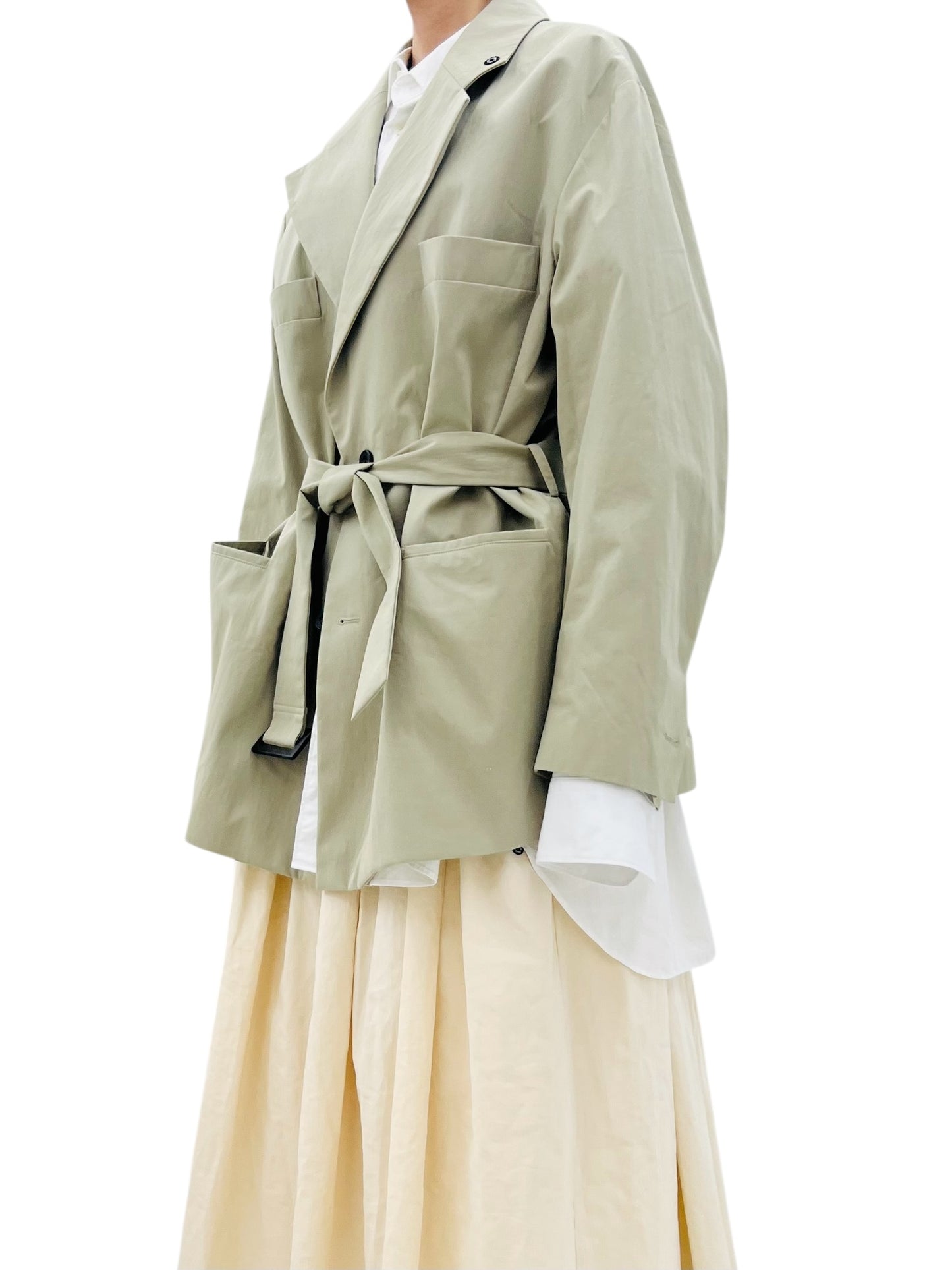 MENTOR BELTED JACKET KHAKI