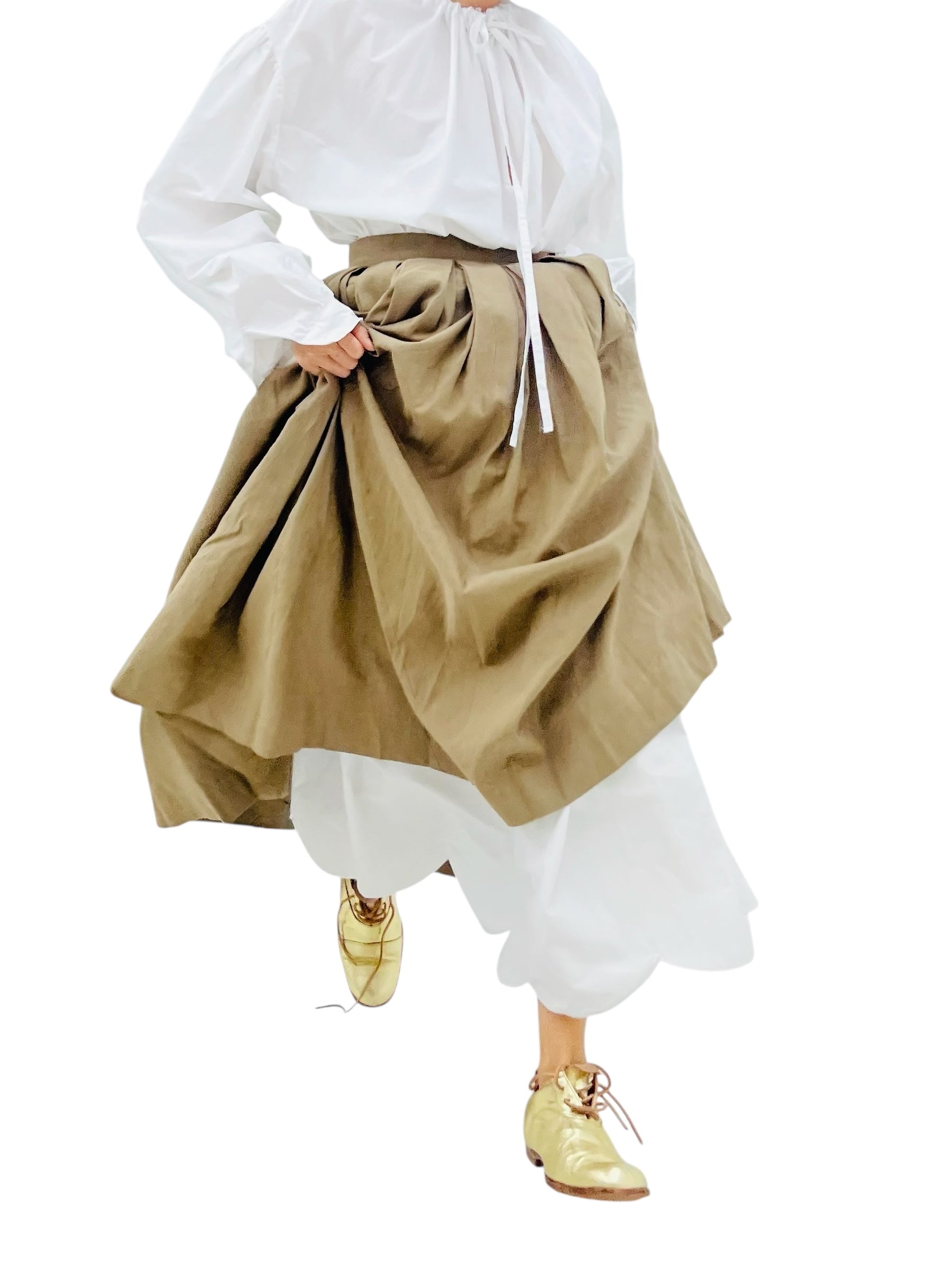 Yoli silk tuck skirt