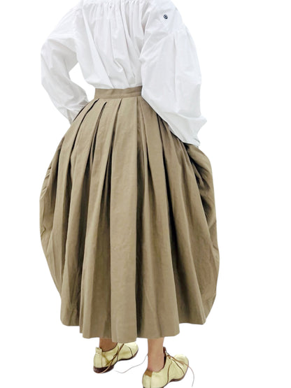 BORN TUCK SKIRT KHAKI