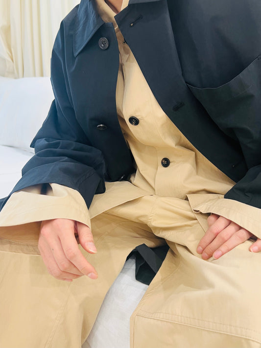 GARDENING LONG WORKING COAT CHACOL BLACK