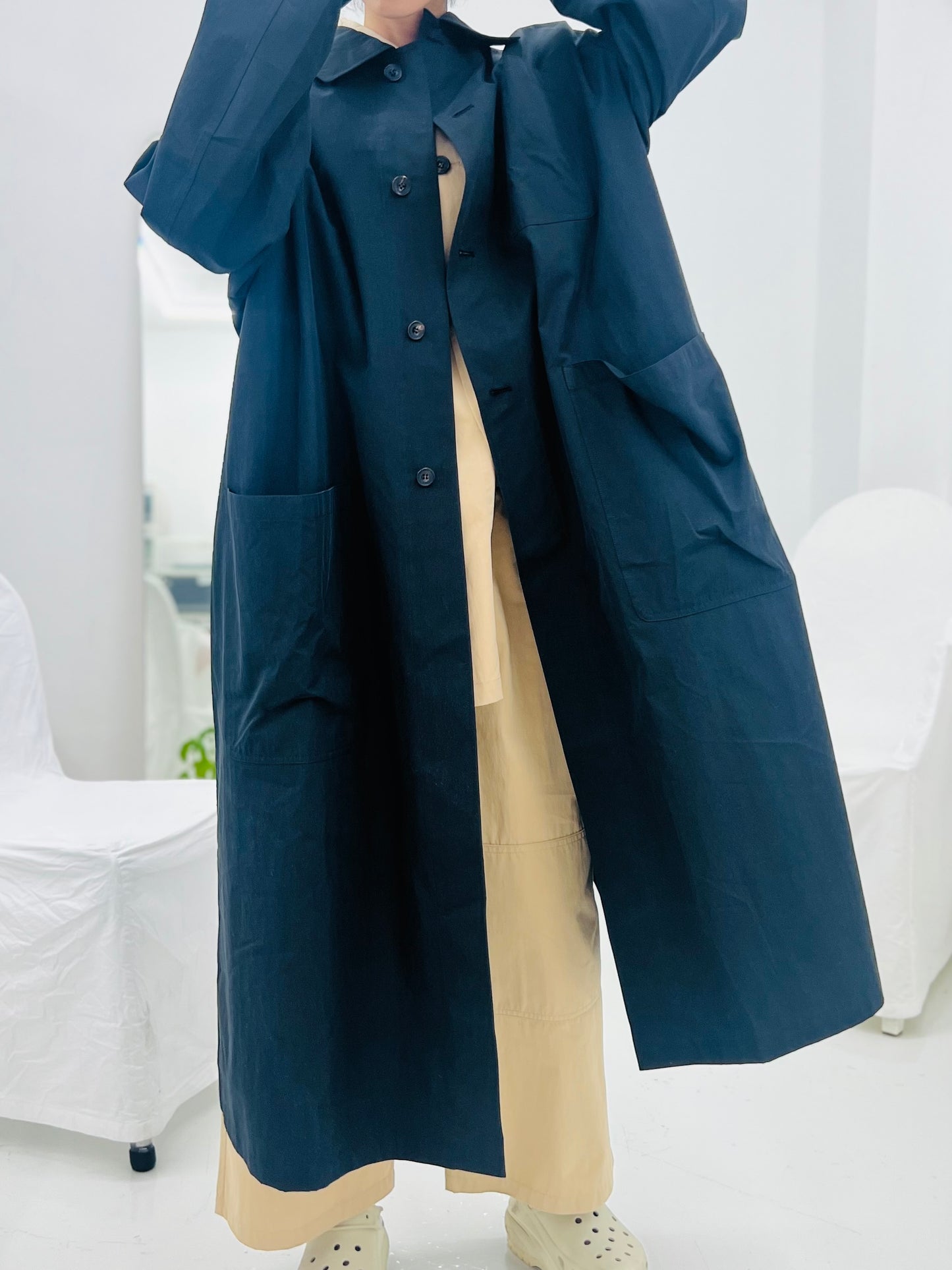 GARDENING LONG WORKING COAT CHACOL BLACK