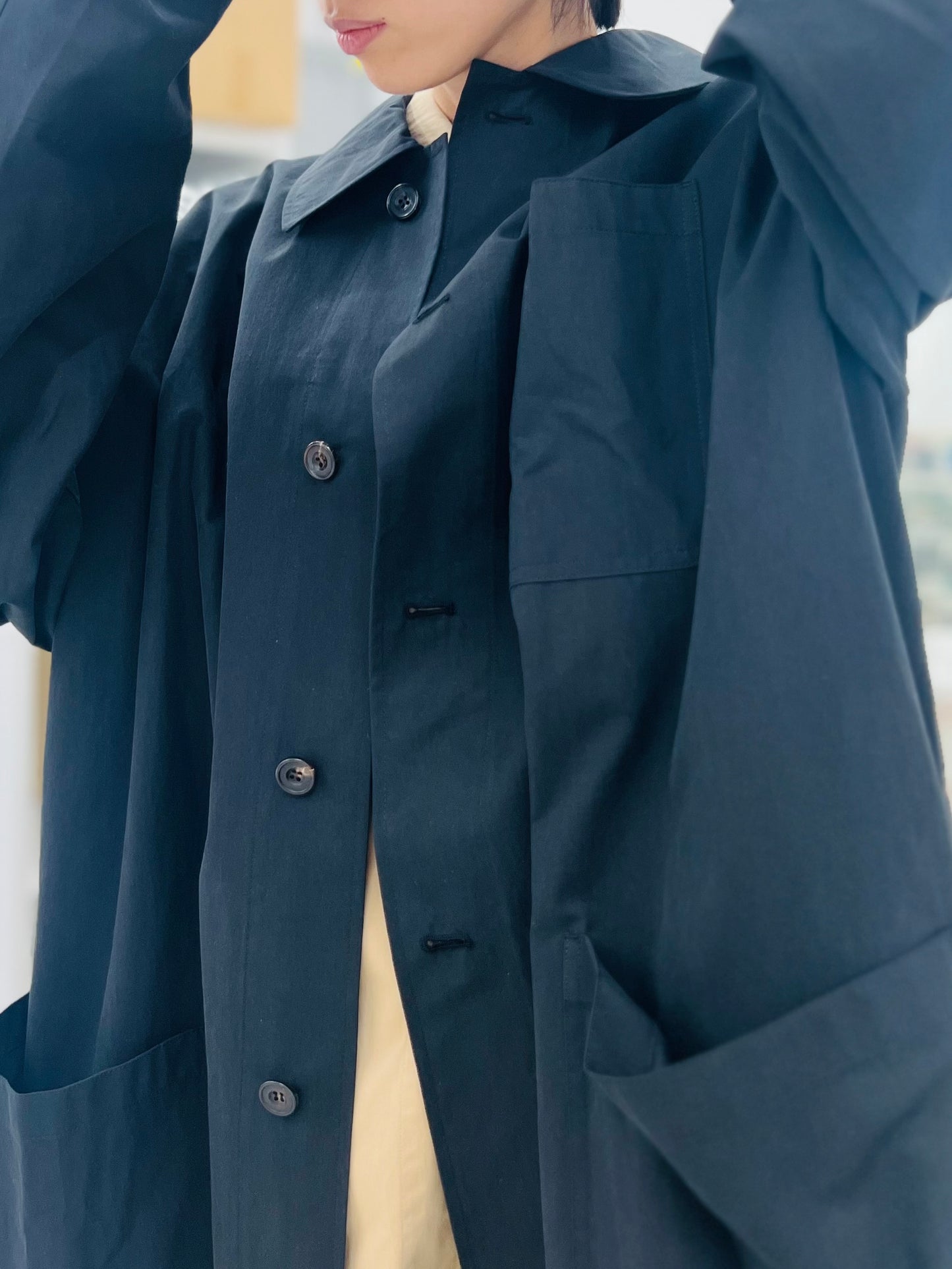 GARDENING LONG WORKING COAT CHACOL BLACK