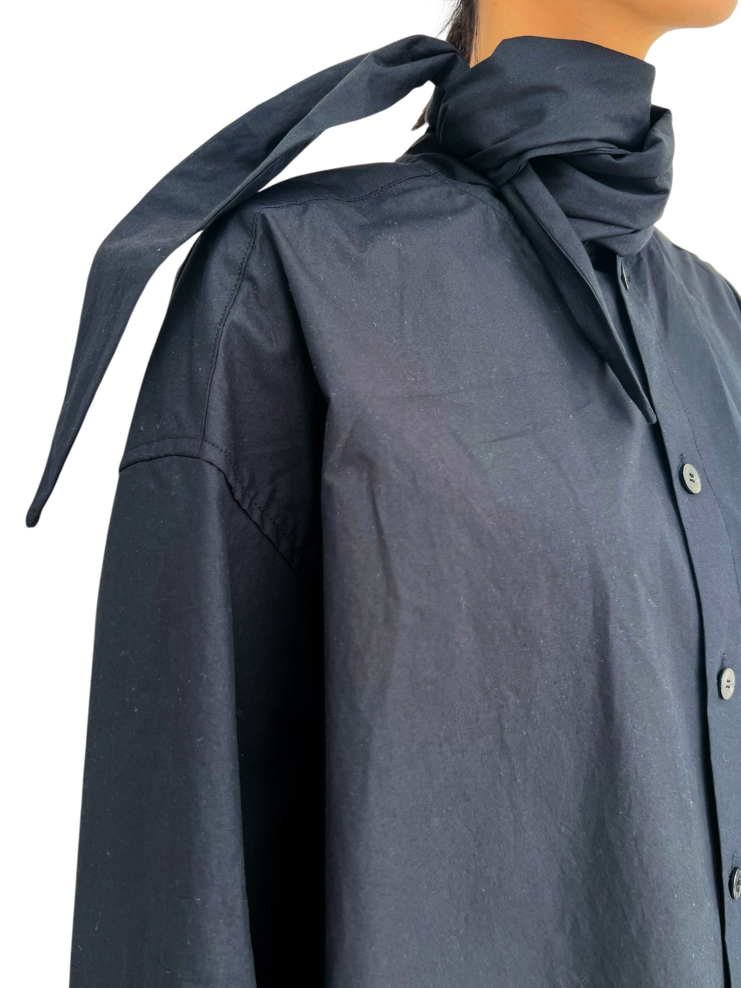 LUCY TIE SHIRT BLACK