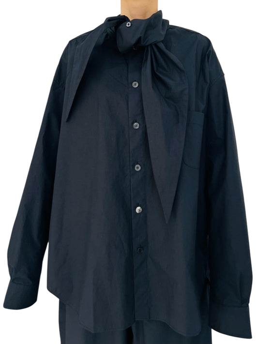 LUCY TIE SHIRT BLACK
